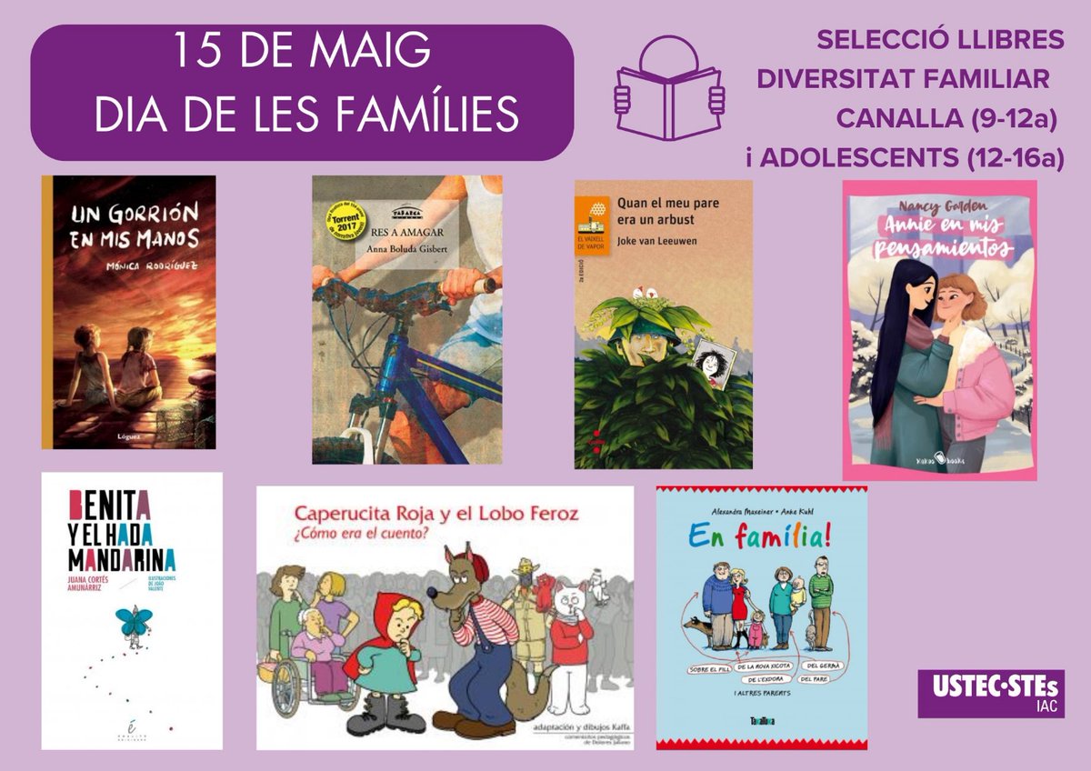 feminismesustec's tweet photo. Els centres educatius són el millor espai on visualitzar models reals de la societat per tal de deixar de pensar com són les famílies diferents i mostrar com són de diferents les famílies.Compartim amb vosaltres un recull literari per treballar la diversitat familiar a les aules. https://t.co/yZxTF5vTJZ