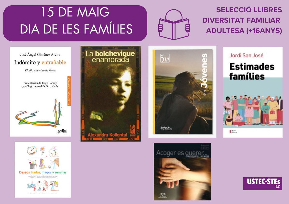 Els centres educatius són el millor espai on visualitzar models reals de la societat per tal de deixar de pensar com són les famílies diferents i mostrar com són de diferents les famílies.Compartim amb vosaltres un recull literari per treballar la diversitat familiar a les aules.