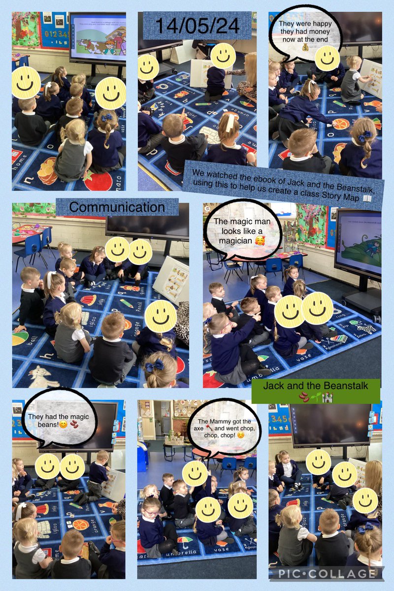 pentprimary's tweet photo. Dosbath Enfys have been working hard on their communication skills this week; we listened to the ebook Jack and the Beanstalk and then used our learning to create a class Story Map 📖 collaboratively. Da iawn pawb 😁 #communicationdevelopmentalpathway #HEADMPS #EAS_literacy https://t.co/11F1zUFlIF