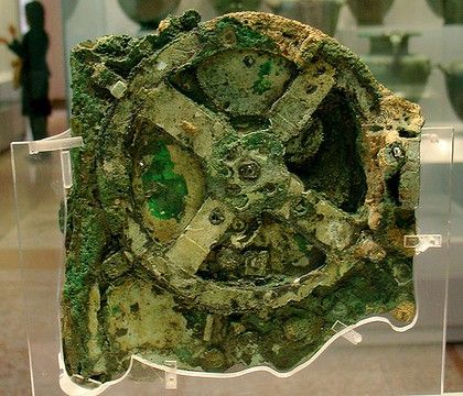 The Antikythera Mechanism, Allegedly found on a roman shipwreck.

What do you see?
