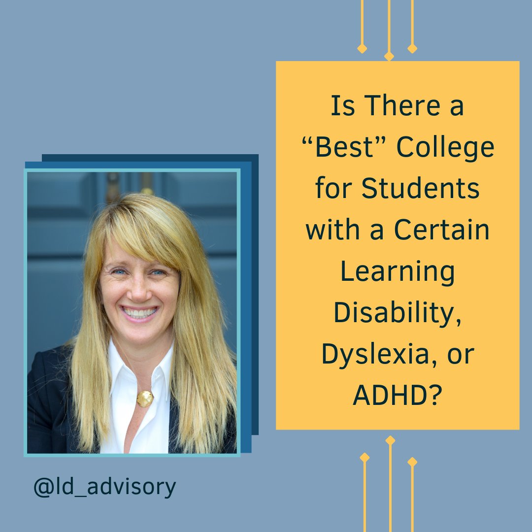 Wondering if there's one perfect school for students with a particular disability? In my opinion, there isn't. But that's the good news! Learn more. bit.ly/LDblog148x
 
#LearningDisabilities #ADHD #Dyslexia #SpecialEd #CollegeSearch #IEP