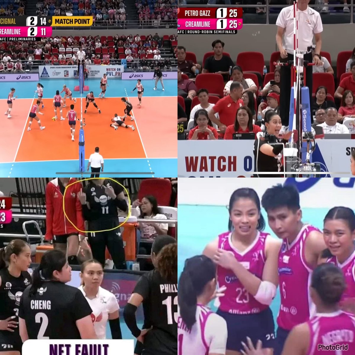 My Top 4 PVL AFC Moments 2024.

1. Creamline’s come from behind win against Cignal
2. Nang Aiza Maizo’s sigaw moment
3. Marian Buitre pakyu moment
4. Kyle Negrito setting moments

#PVL2024