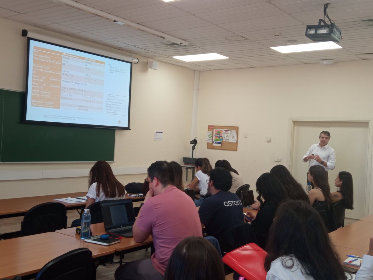 El 17 abril en Máster de Ingeniería Circular en @UniversidadCarlosIII, recibimos a <a href="/Salvatore/">Salvatore</a> Campo de <a href="/ACCIONA/">ACCIONA</a>. Nos habló sobre #HC y #ACV EN BATERÍAS DE Li y CÉLULAS COMBUSTIBLE APLICADAS A MAQUINARIA DE OBRA CIVIL y su papel clave en la promoción de economía circular. Gracias