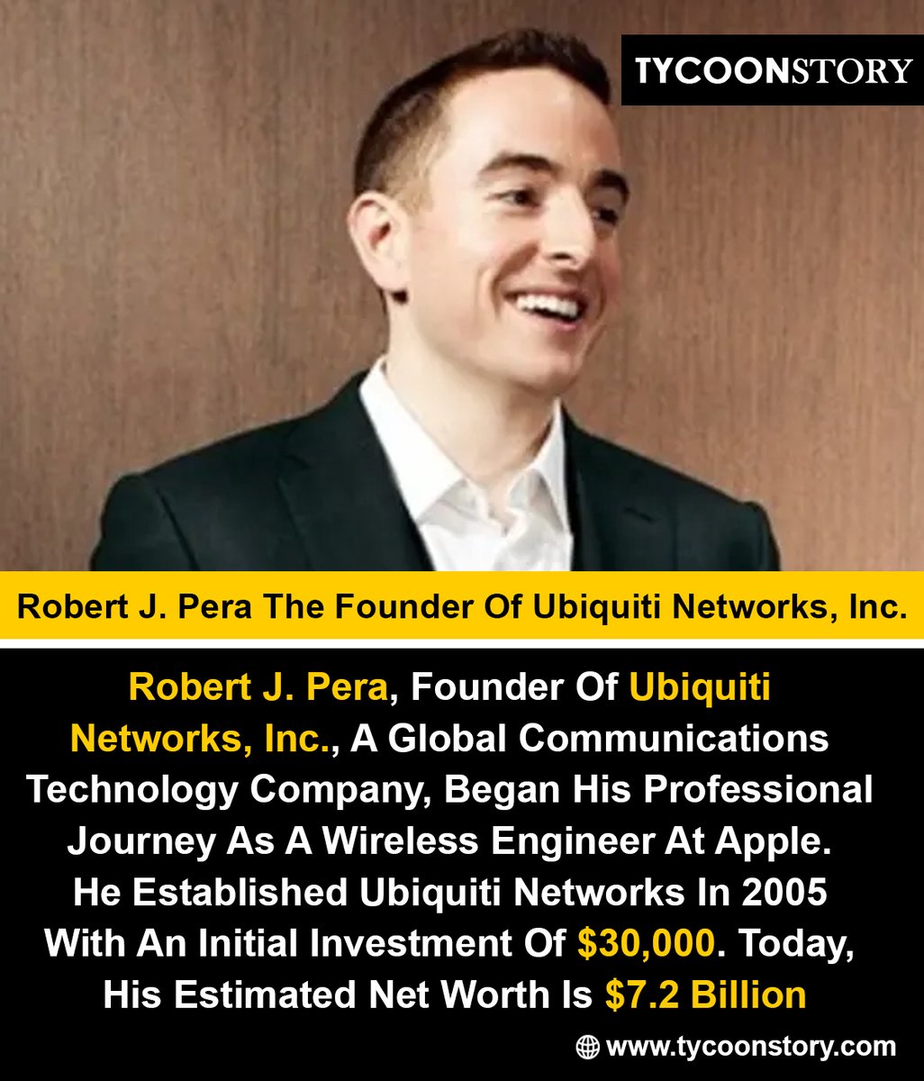 Robert J. Pera The Founder Of Ubiquiti Networks, Inc.

#RobertJPera #UbiquitiNetworks #TechInnovator #NetworkingGuru #WirelessTech #EntrepreneurLife #InnovationLeader #UbiquitiFounder
#TechVisionary #ConnectivityExpert @Ubiquiti 

tycoonstory.com