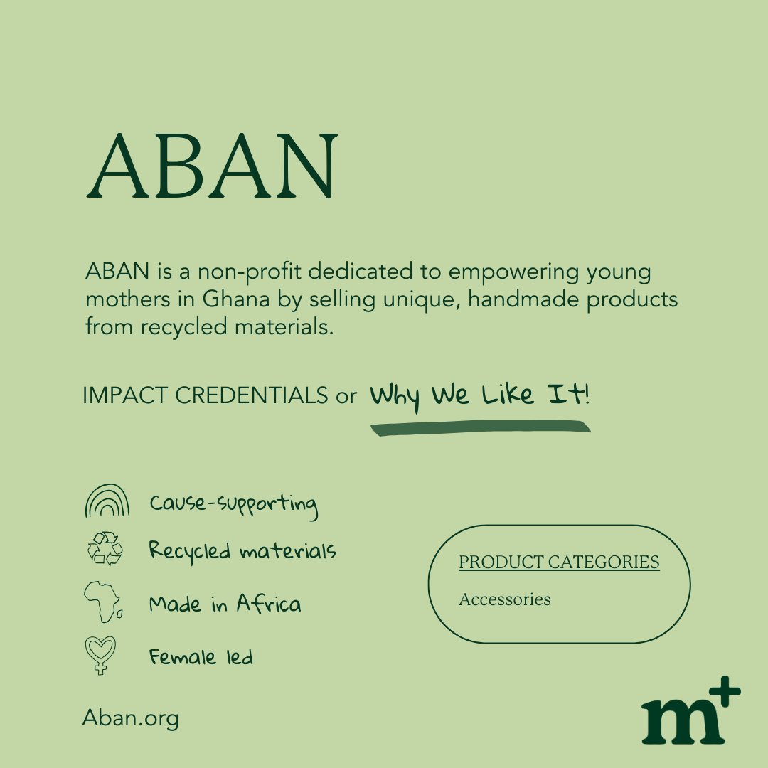 BRAND OF THE DAY: @abanagainstneglect is our #sustainablebrand of the day! ABAN is a non-profit dedicated to empowering young mothers in Ghana by selling unique, handmade products from recycled materials. Check them out! ♻️ 
 #madeinafrica #recycledmaterials #femaleled