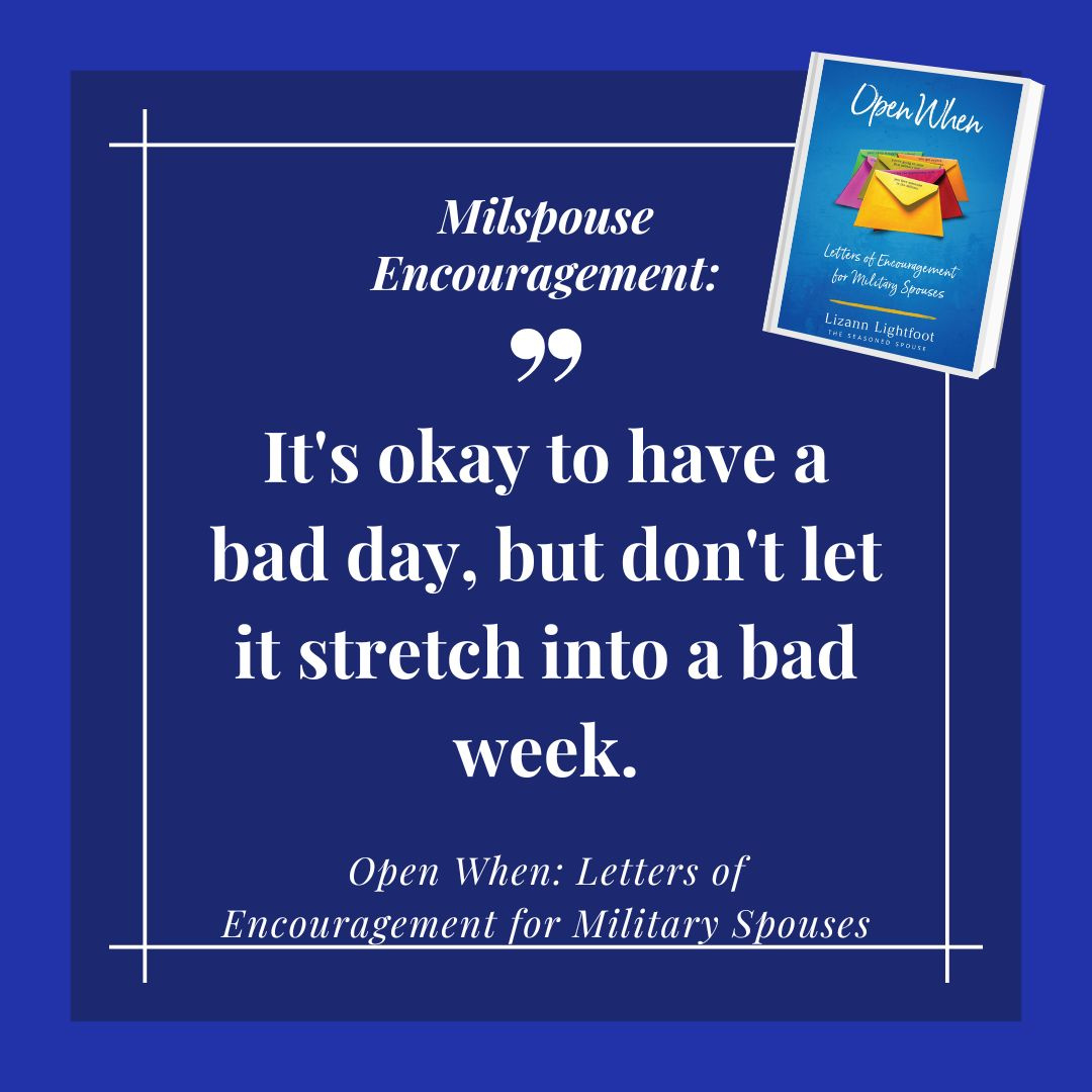 Hey #militaryspouse, we all have bad days. How do you pick yourself up and keep going?

Military life will break you down, but my book, 'Open When,' is full of encouraging messages for those days when you just need to hear a kind, friendly word! 

tinyurl.com/OpenWhenAmazon