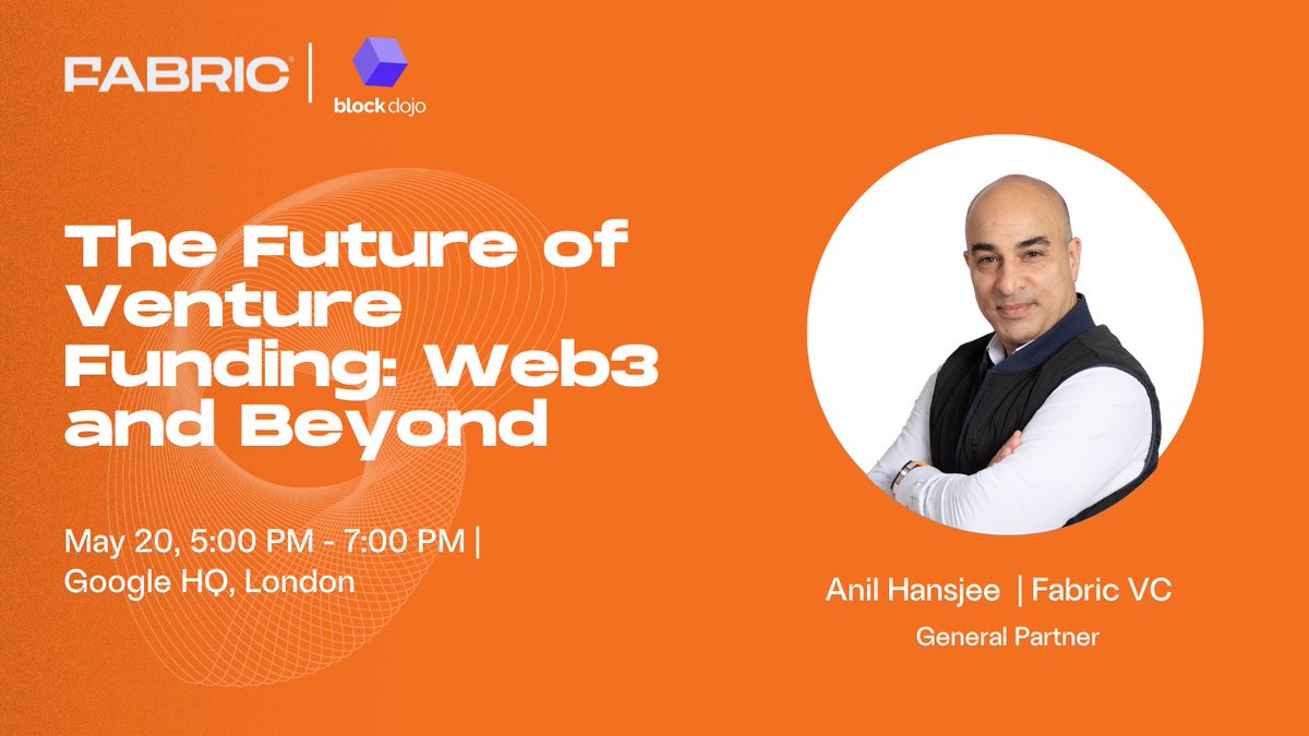 Catch GP @ahansjee speaking at @Block_Dojo Spring Discussions for a panel discussion on 'The Future of Venture Funding: Web3 and Beyond. 🗓️ May 20th | 📍 Google HQ, London 👉 Learn more here & secure your spot! lu.ma/SpringDiscussi…