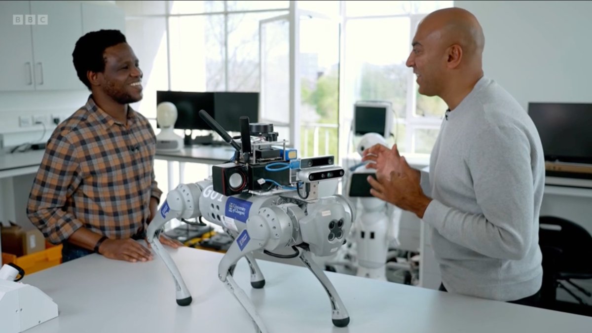 We were thrilled to see the RoboGuide robot guide dog developed at @UofGEngineering on @BBCMorningLive today! 🤖🐶 Watch the piece, presented by @AmarLatif_, from 27m30s: bbc.co.uk/iplayer/episod…