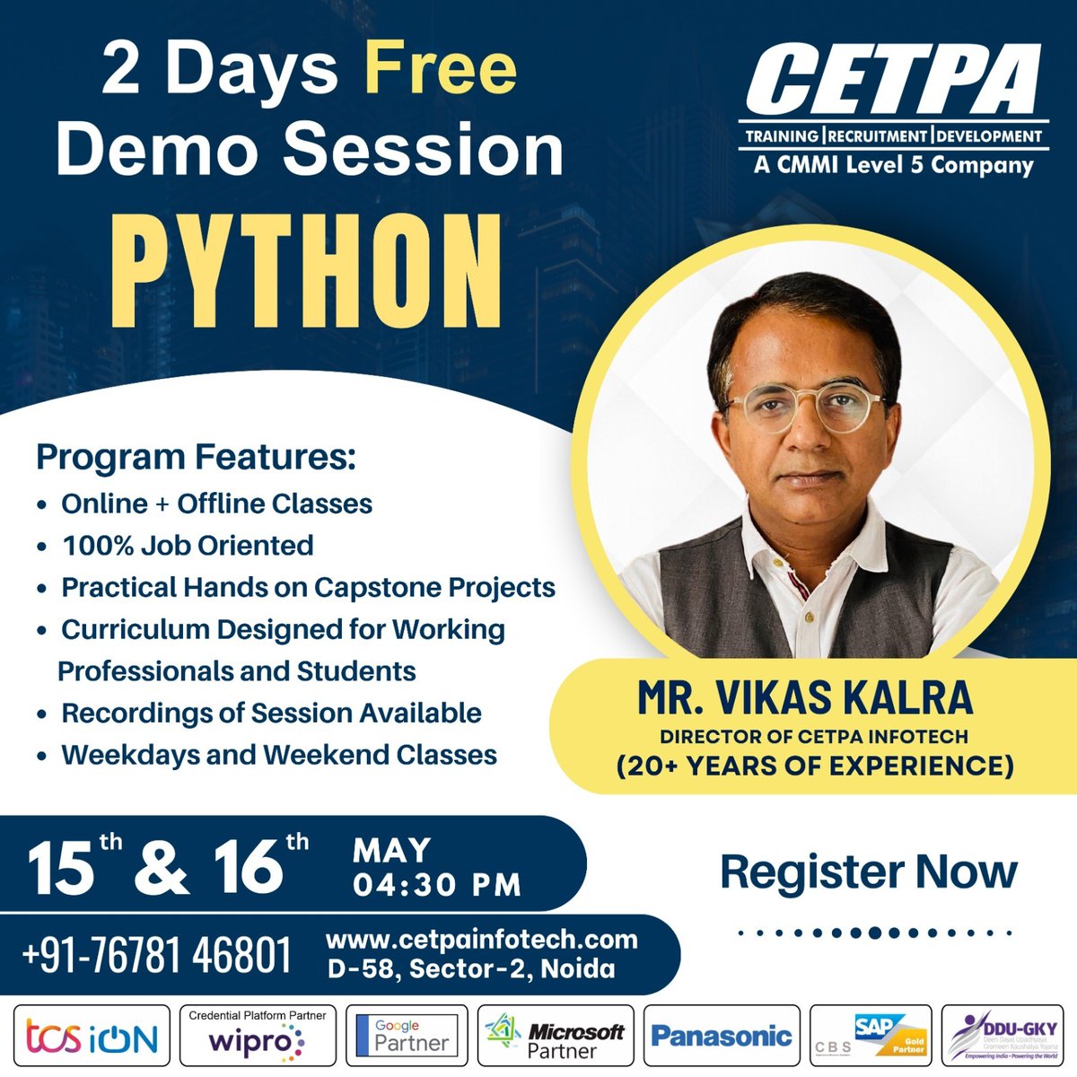Unlock the power of Python in just 2 days!
Join our free live session and dive into the world of coding with confidence. 💻

#cetpainfotech #python #demosession #WebDevelopment #demo #programming #coding #java #javascript #programmer #developer #html #masterclass #cetpa
