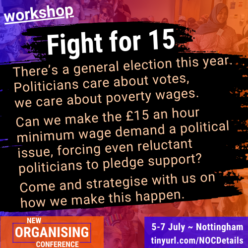 Can 1000s of low paid workers force politicians &amp; employers to raise wages to a minimum £15? And if so, how can we make it happen?

Come along, strategise &amp; get involved in the fight to lift half the workforce out of poverty. <a href="/fightfor15uk/">Fight for £15</a> <a href="/UnionStu/">Stuart Melvin</a>  #FightFor15  

8/9