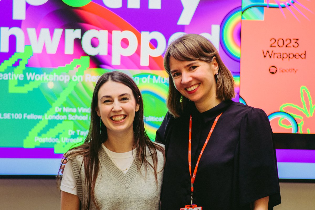 Excited to host another Spotify (Un)wrapped workshop with @TaylorAnnabell as part of the #LSEFestival! Come along on 12 June if you are in London and want to explore the datafication of music taste with us. Book your free ticket here: lse.ac.uk/Events/LSE-Fes… 📸: Zeashan Ashraf