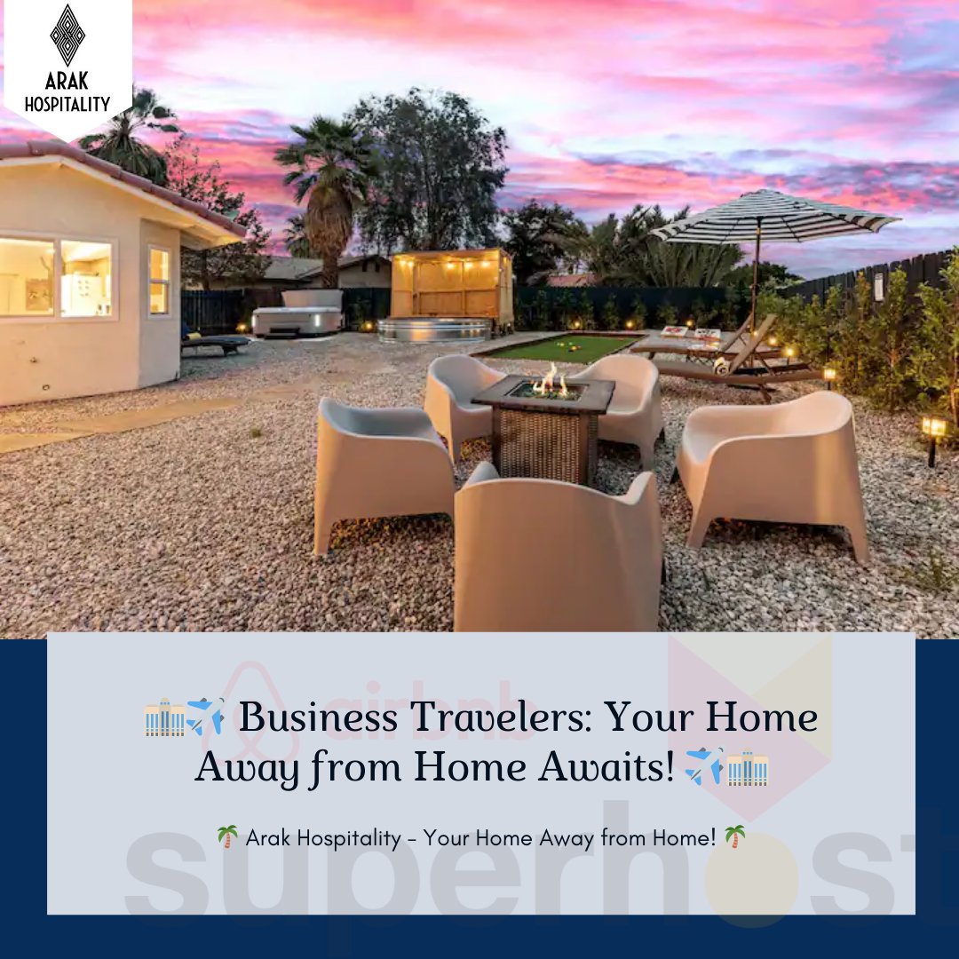 Make your business trip feel like home with our exclusive mid-term rental in Bermuda Dunes! Stay 30+ days in our private luxe retreat, complete with modern amenities, dedicated workspace, and a relaxing outdoor area. #BusinessTravel #ExtendedStay #BermudaDunes #BookNow