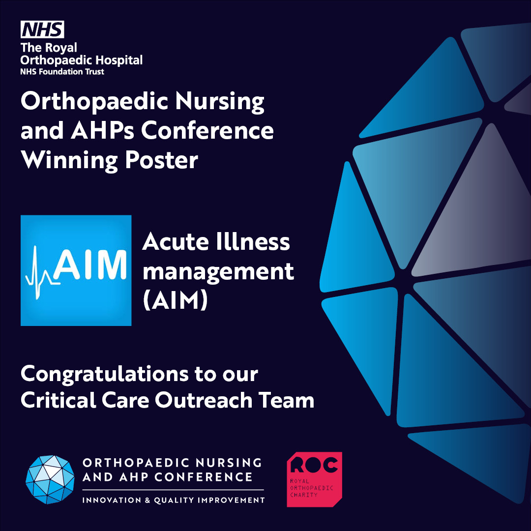 ROHNHSFT's tweet image. As part of the #ONAHPConf,  ROH colleagues participated in a poster competition, to showcase  initiatives on Innovation &amp;amp; Quality Improvement. The Critical Care Outreach team won for their implementation of the Acute Illness Management (AIM) course - congratulations! 🙌