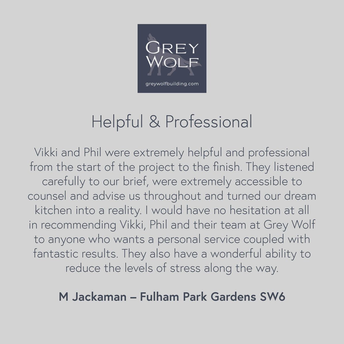 What our clients say. If you wish to work with us on a new project, please call us for more information 07973 166266 #greywolf #london #building #luxury #property #home #building #builders #bespoke #reviews #workwithus