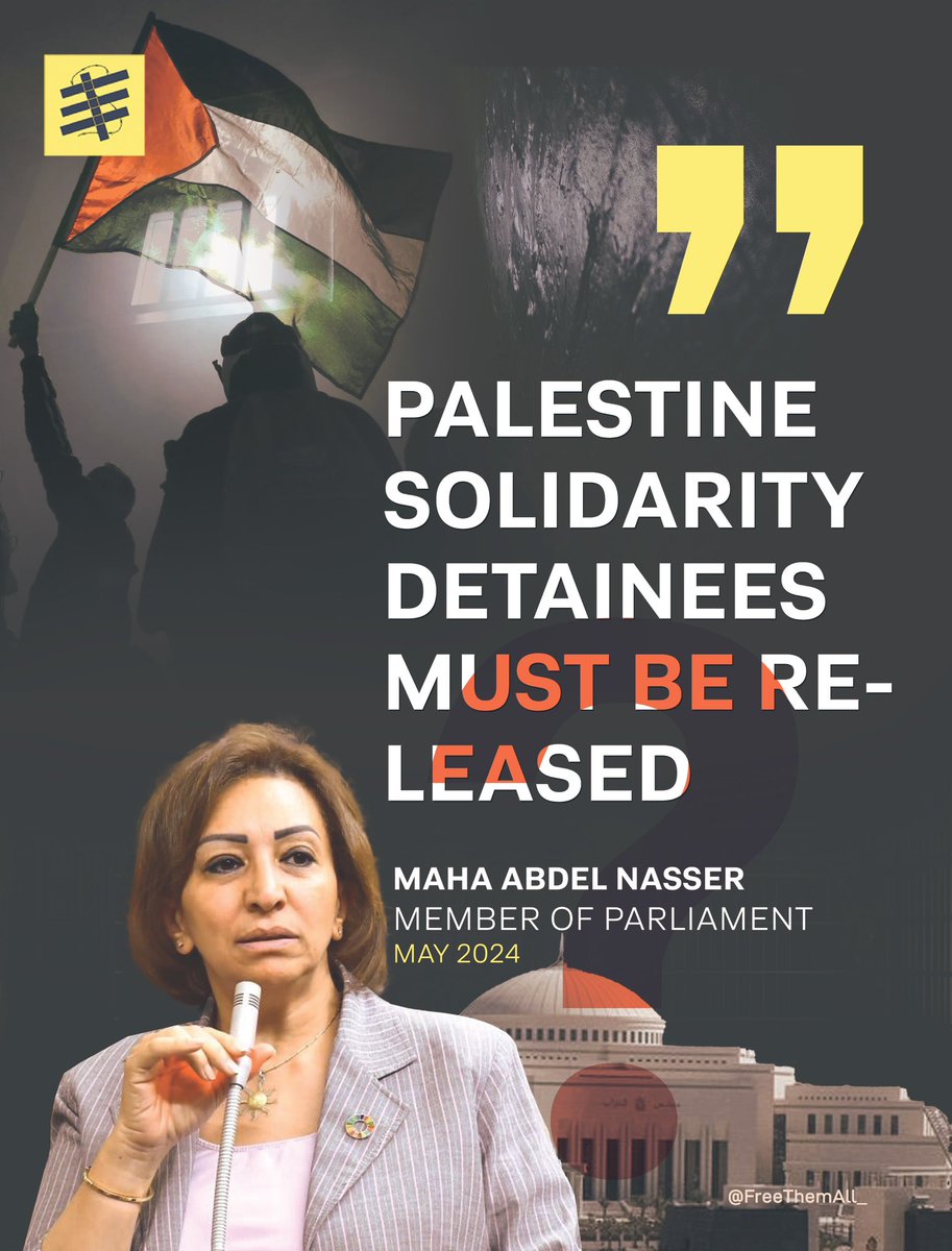 Maha Abdel Nasser: It does not make sense for these people to remain imprisoned for their solidarity with Gaza and Palestine

#FreeThemAll 
#Egyptian_hell
@MahaAbdelNasser