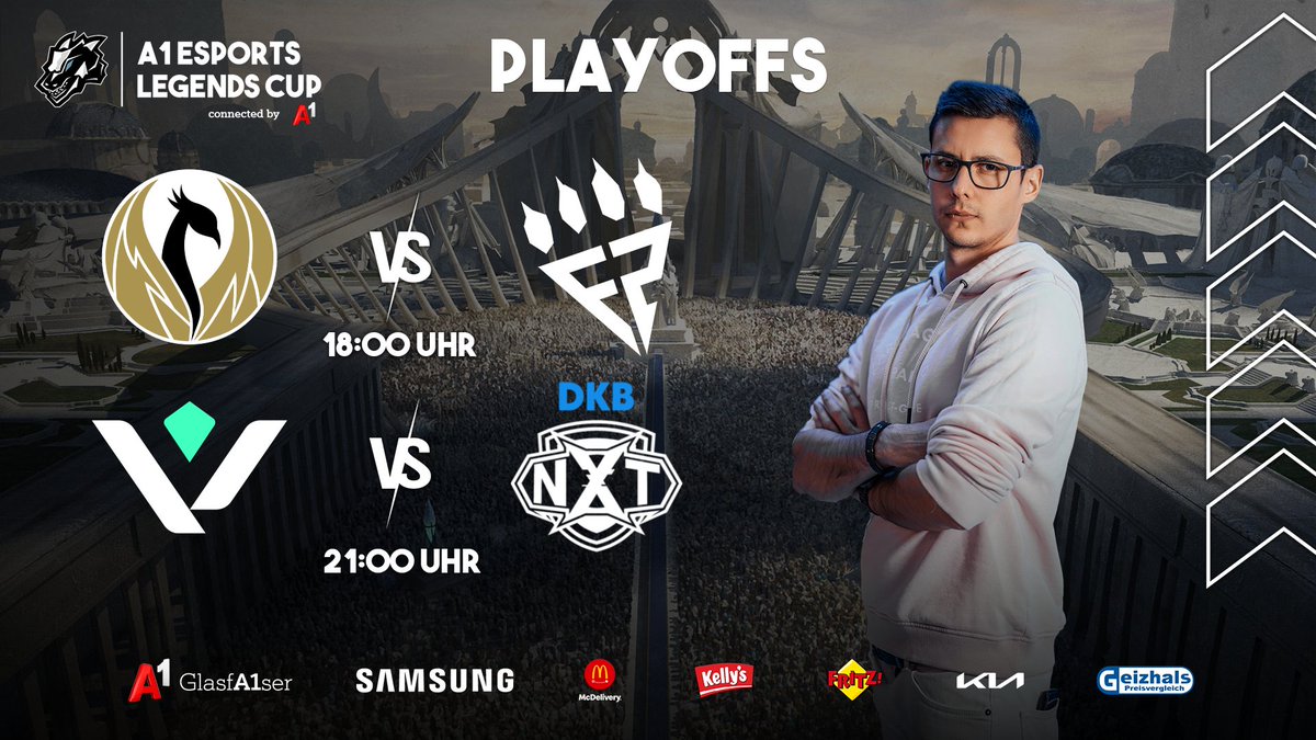 A1 eSports (@a1esports_at) on Twitter photo Fight for Vienna 🏆
Heute geht's um nichts geringeres als den Einzug ins große Offline Finale 😱
Semi-Final 1️⃣ - 18:00 Uhr
<a href="/secondtimealive/">Second Time Alive</a> 🆚 @Footprint_TV
Semi-Final 2️⃣ - 21:00 Uhr
<a href="/Veni_eSports/">Veni eSports</a> 🆚 <a href="/DKB_XPERION_NXT/">DKB XPERION NXT</a>
🎙️ <a href="/Elijah_lol6/">Elijah</a> & <a href="/REALCasbah/">Casbah</a>
📺 twitch.tv/a1esports Fight for Vienna 🏆
Heute geht's um nichts geringeres als den Einzug ins große Offline Finale 😱
Semi-Final 1️⃣ - 18:00 Uhr
<a href="/secondtimealive/">Second Time Alive</a> 🆚 @Footprint_TV
Semi-Final 2️⃣ - 21:00 Uhr
<a href="/Veni_eSports/">Veni eSports</a> 🆚 <a href="/DKB_XPERION_NXT/">DKB XPERION NXT</a>
🎙️ <a href="/Elijah_lol6/">Elijah</a> & <a href="/REALCasbah/">Casbah</a>
📺 twitch.tv/a1esports