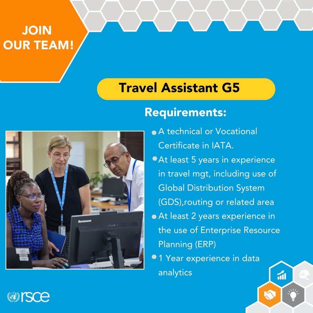 📢Job Alert  

We are hiring a Travel Assistant (G5)

📍 Entebbe, Uganda 
 ✅Deadline: 11 June 2024 
For more details rsce.unmissions.org/sites/default/…
#unjobs #uncareers #jobalert