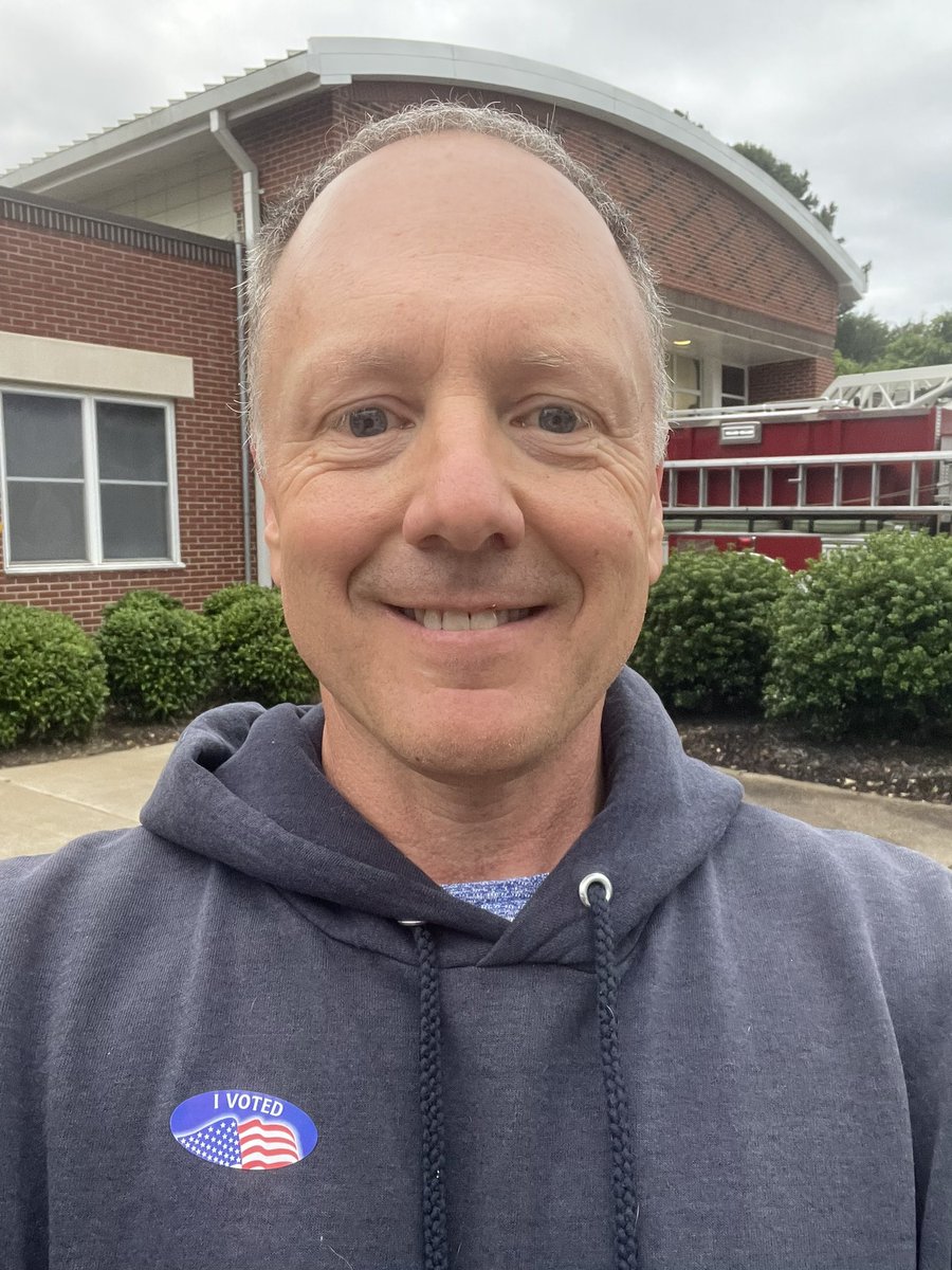 First voter this morning! 🗳️ While I appreciated the applause from the wonderful Board of Election workers at Cary Fire Station 5, the low turnout is a downer. Get out and vote, Unaffiliated/Republican/Democrats-in-Hillsborough voters! #ncpol