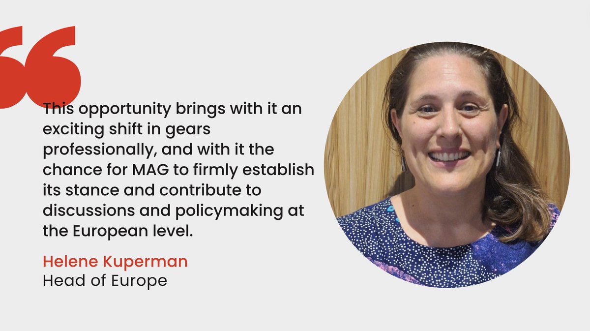 darrencormack's tweet photo. We have also appointed a Head of MAG Europe to lead the strategic development of MAG’s European presence.

@HeleneKuperman, who previously led our teams in Vietnam and West Africa, brings a wealth of experience in both policy and practice to grow our activity in Brussels. https://t.co/hYxw4nyy7Q