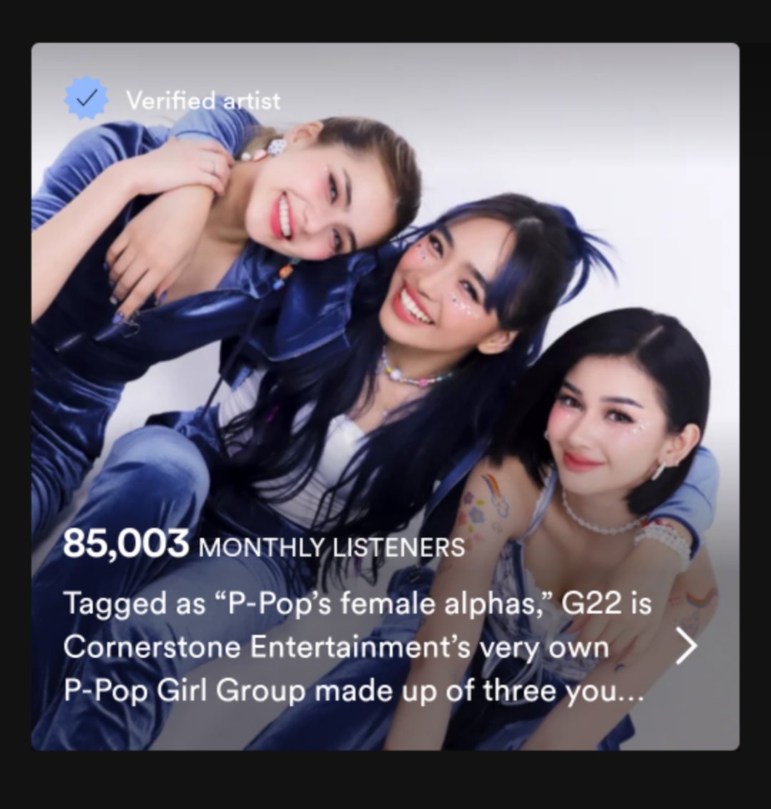 Hi to all Casuals and sa Ppop Community! Pasyalan nyo po Spotify ng Female Alphas #G22, they have Great songs. Salamat po.
They have two new songs
 "On sided Love" - youtu.be/Ph4Px3QHpsY?si…
And 
"I HATE BOYS" - youtu.be/z_iuIBHQ-Hg?si… (MV out Soon) 
<a href="/G22Official/">G22 Official</a>