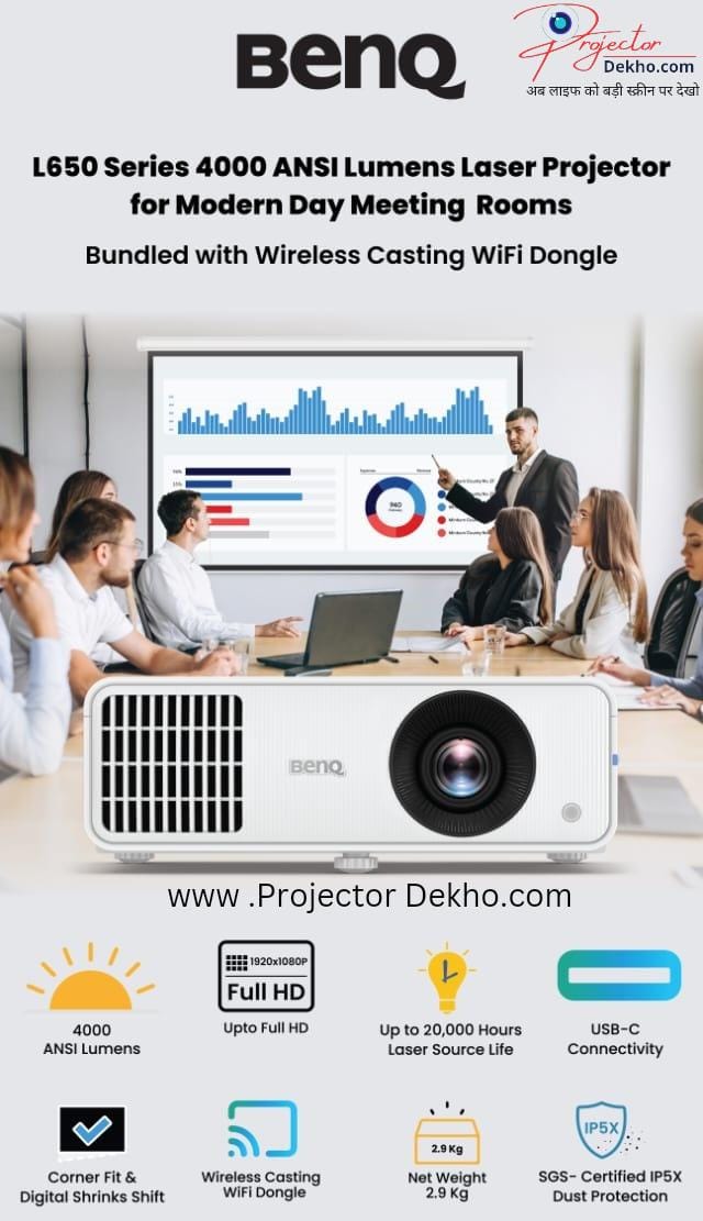 ProjectorDekho's tweet photo. LH650 4000 ANSI lms 1080p Laser Meeting Room Projector

Maximized Power Savings with Uncompromised Performance

USB Type-C with ALT mode, saving space with no extra connectors
Wireless presentation capability with optional WIFI dongle
SmartEco Mode saves power up to 70% https://t.co/4gxocFDQ3y