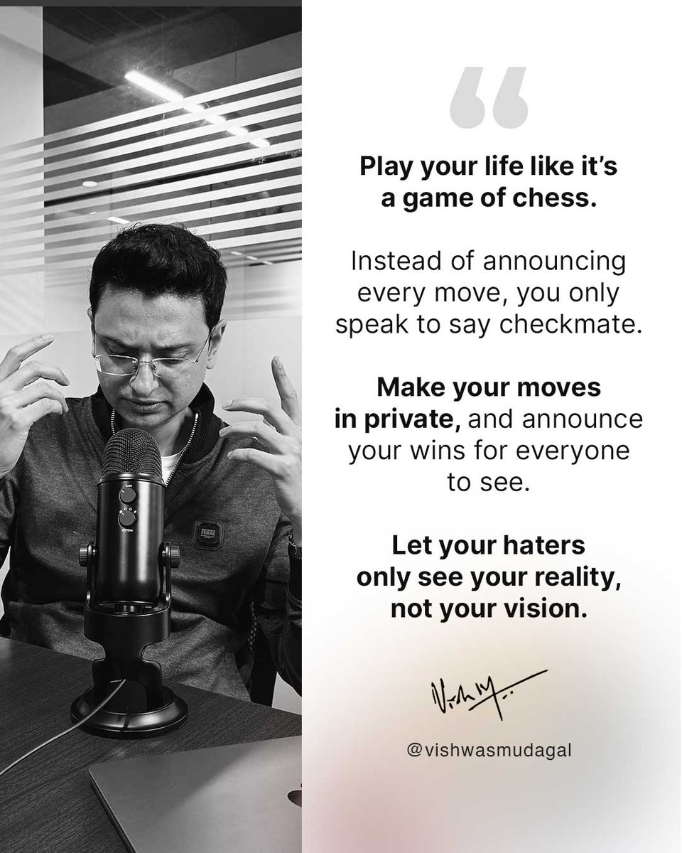 It’s time to make your move. Are you ready? Comment YES if you are. 

Follow @vishwasmudagal for a daily dose of #inspiration #motivation #careeradvice #lifehacks #passion #successtips #businesstips and much more!!!