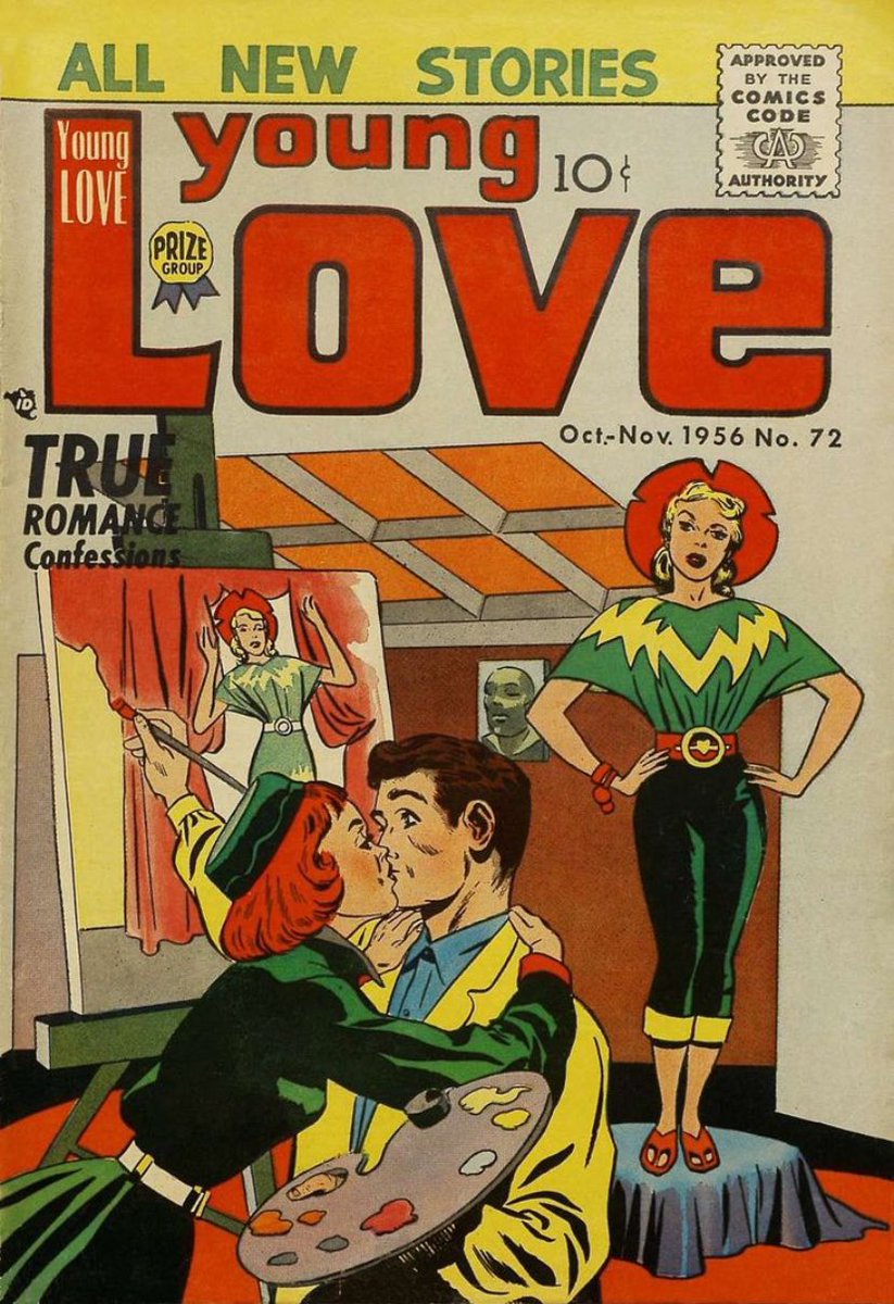 Daily Kirby Romance Cover! Oct.-Nov., 1956 Prize Simon inks #romancecomics #comics #JackKirby