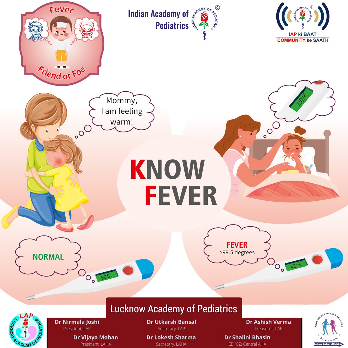 Fever: Friend or Foe #LAP #IAP #IAPlucknow #LAHA #AHA #lucknowacademyofpediatrics #LNF #NNF #IAPkiBaatCOMMUNITYkeSaath #Fever #FeverWarrior #FeverAwareness #FeverKnowledge #FeverFighter #ChildHealth #Health #thermometer #checkfever @DrYogeshparikh @IPAWorldorg @AdolHealthIAP