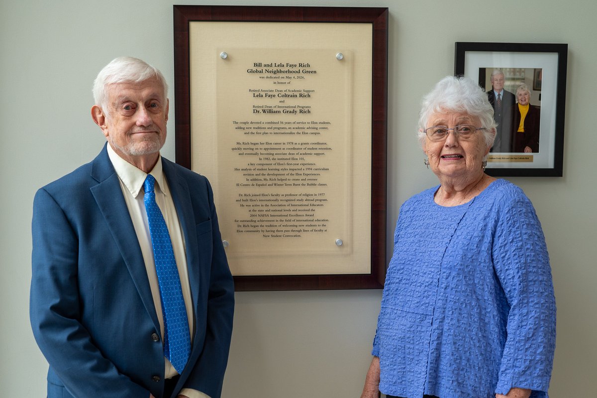 We are proud to dedicate the Global Neighborhood Green in honor of Bill and Lela Faye Rich. Spanning nearly 3 decades, the Riches have supported student development with a particular focus on promoting global understanding. Read the full story here: bit.ly/3ymPT20