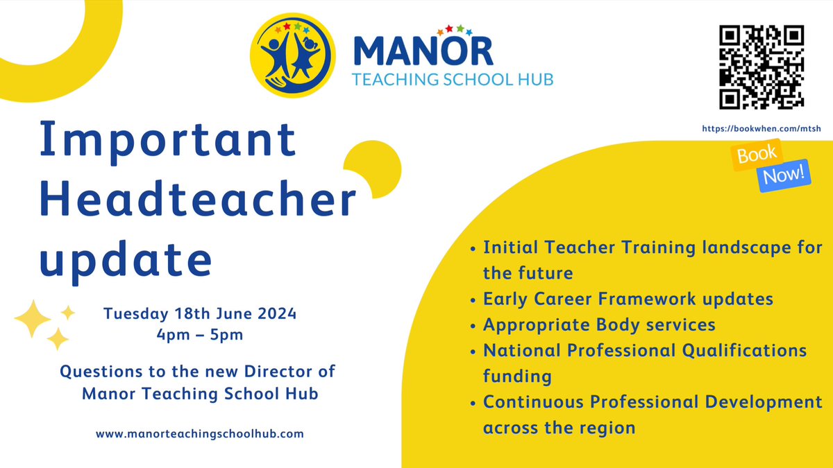 ManorTeachingSchoolHub (@manorteach) on Twitter photo Calling all Heads in South Staffs, Walsall and Wolverhampton. #headteacher #southstaffs #Walsall #wolverhampton #earlycareerframework #NPQ  #appropriatebody #localteachingschoolhub Calling all Heads in South Staffs, Walsall and Wolverhampton. #headteacher #southstaffs #Walsall #wolverhampton #earlycareerframework #NPQ  #appropriatebody #localteachingschoolhub