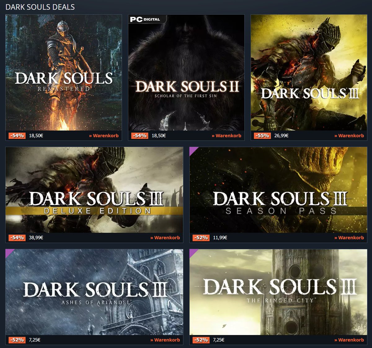 Macht eure #DarkSouls-Sammlung voll - bis Donnerstag (19 Uhr) im Sale auf Gamesplanet: ⚔️ gamesplanet.com/games/offers/b…