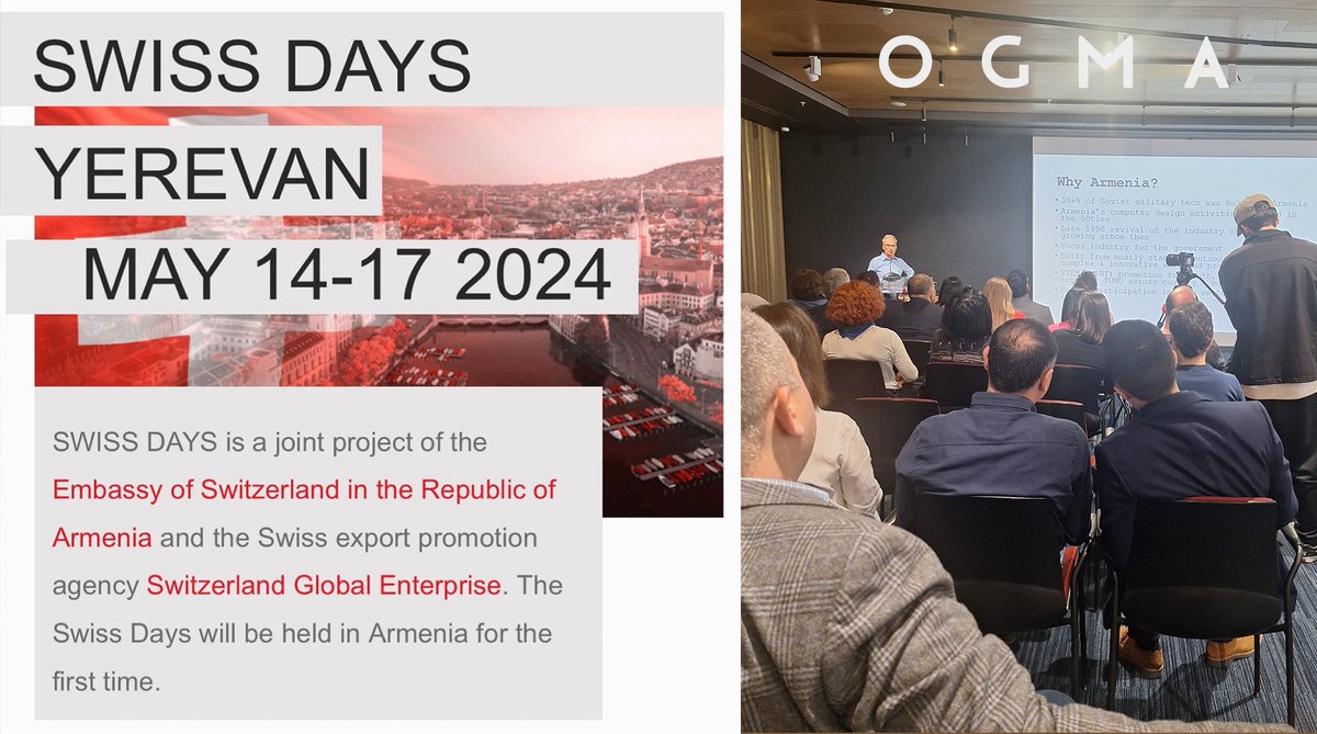 inc_ogma's tweet image. 🎉 Today, Ogma Inc. joined the SWISS DAYS event! 
🤝 It&apos;s all about boosting teamwork between Armenia and Switzerland. We&apos;re excited to be part of this journey! #SwissDaysArmenia2024 #OgmaInc #SoftwareDevelopmentCompany #SoftwareDevelopment #CustomSoftwareDevelopment