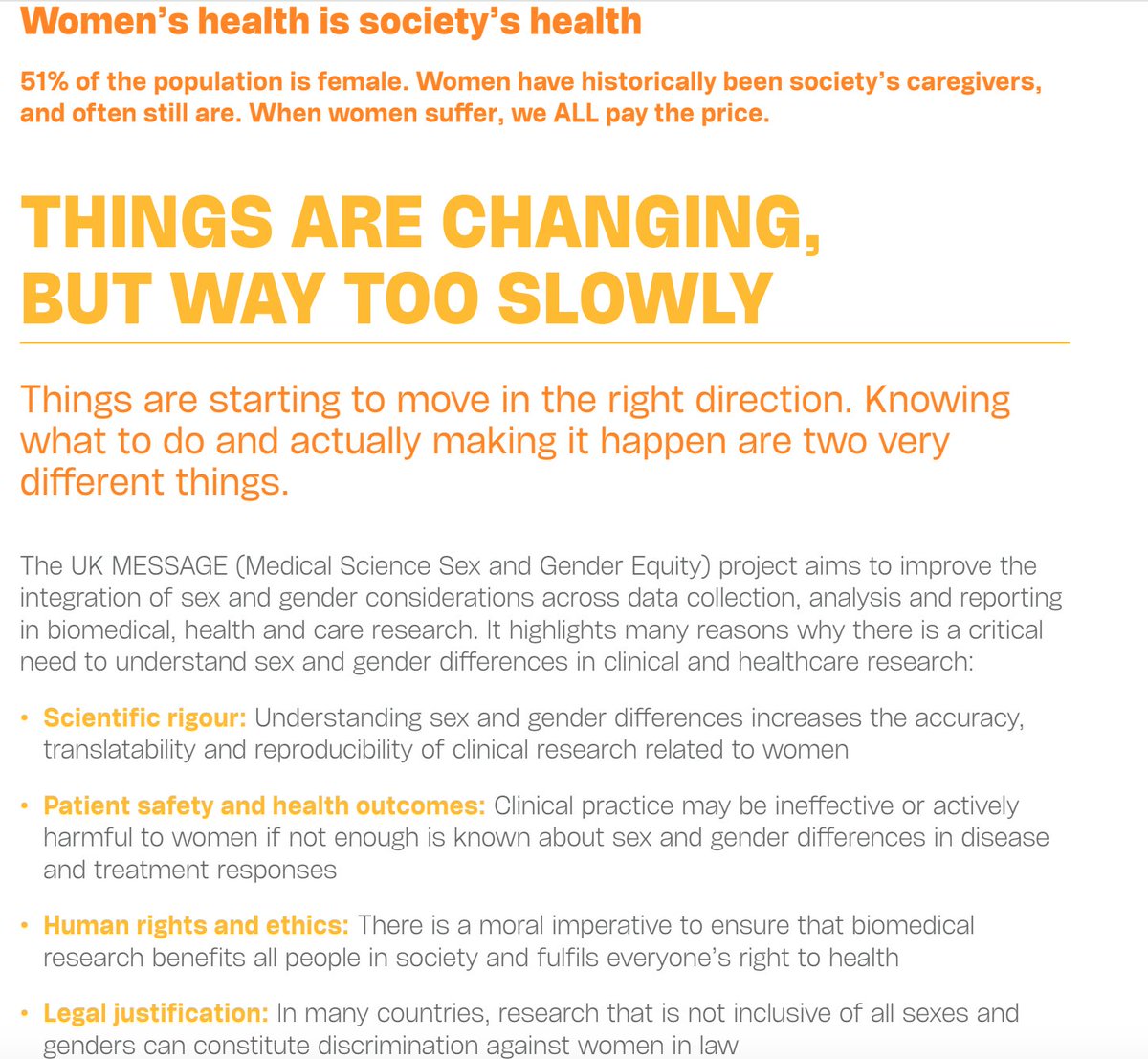 Excellent to see @MESSAGE_TGI featured in this important white paper on women's inclusion in medical research and women's health. #BeyondBikiniMedicine
