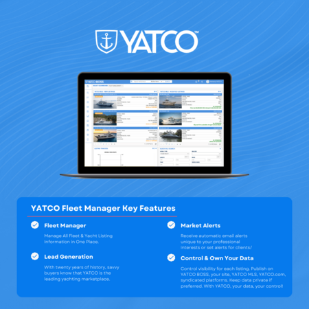 Manage your yacht fleet like a pro with YATCO BOSS Fleet Manager! 💼✨ Manage all listing information in one convenient place! From yacht specifications to photos, videos, virtual tours, and documents, stay on top of every detail effortlessly. 🔗 yatco.com/yatco-boss/fle…