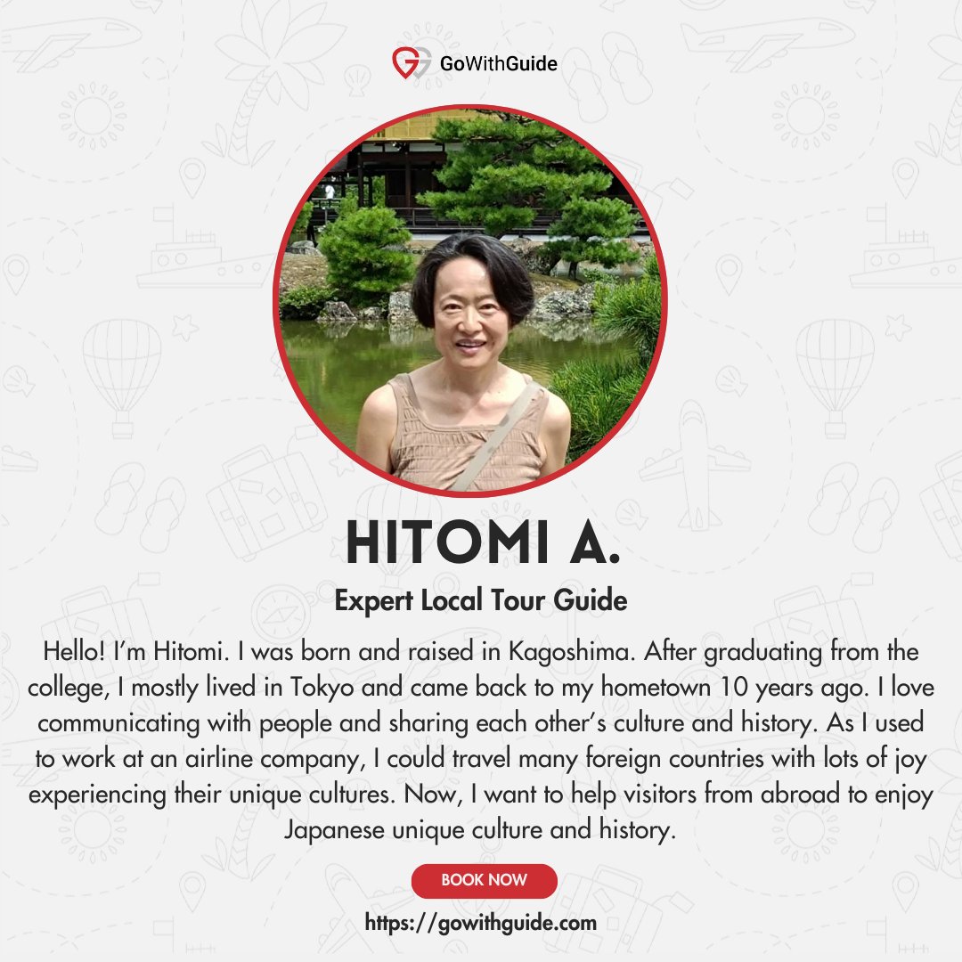 GoWithGuide's tweet image. Enjoy the sights &amp;amp; sounds of #Kagoshima with local #nature lover, #foodie and expert tour guide Hitomi A. and traveler Simon F. who both embarked on a journey that was “Simply Brilliant!”

Photo credits: Hitomi A. (tour guide), check out the tour here! gowithguide.com/japan/tour/kag…