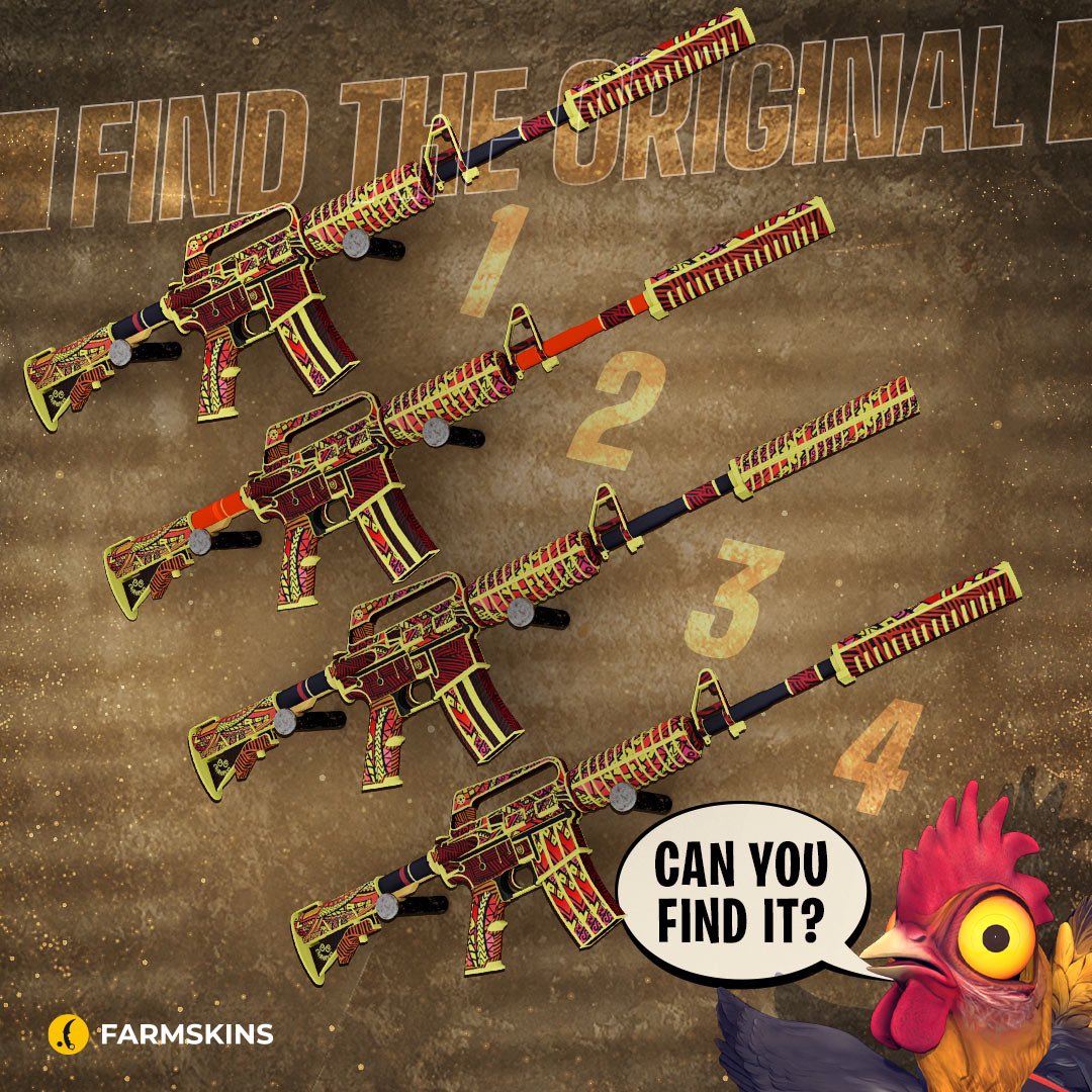 It's time to test your Counter Strike knowledge! Find the original CS2 Skins! 👀

Among all the correct answers we will GIVEAWAY cool prizes! 🎁🔥

Like and RT are required!💜

#CS2 #csgogiveaway