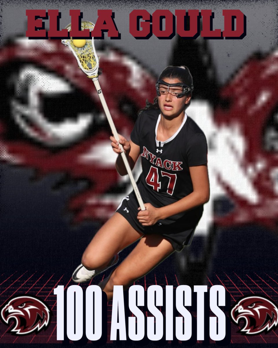 Congratulations to Ella Gould who reached the 100 career assist milestone! @nyacknation @nyackrbclub @nyackgirlslax