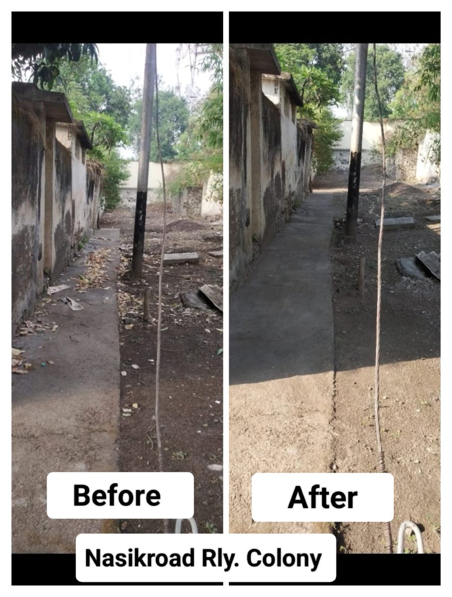 In continuation of Cleanliness Drive at railway colonies, various drains, colony dustbins, backyard of railway quarters etc. cleaned by health dept. Staff over Bhusawal Division.