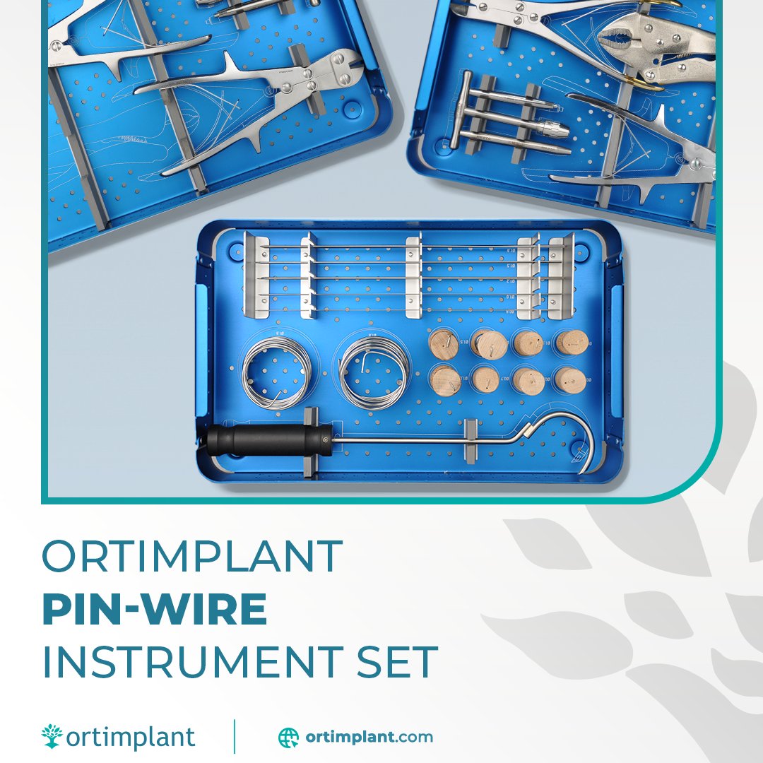 ortimplant's tweet image. Ortimplant Pin-Wire Instrument Set is designed for the implantation &amp;amp; extraction of pins-wires used to fix bone fragments during orthopaedic procedures.

For more information;
ortimplant.com

#orthopedics #instrumentset #medicaldevices