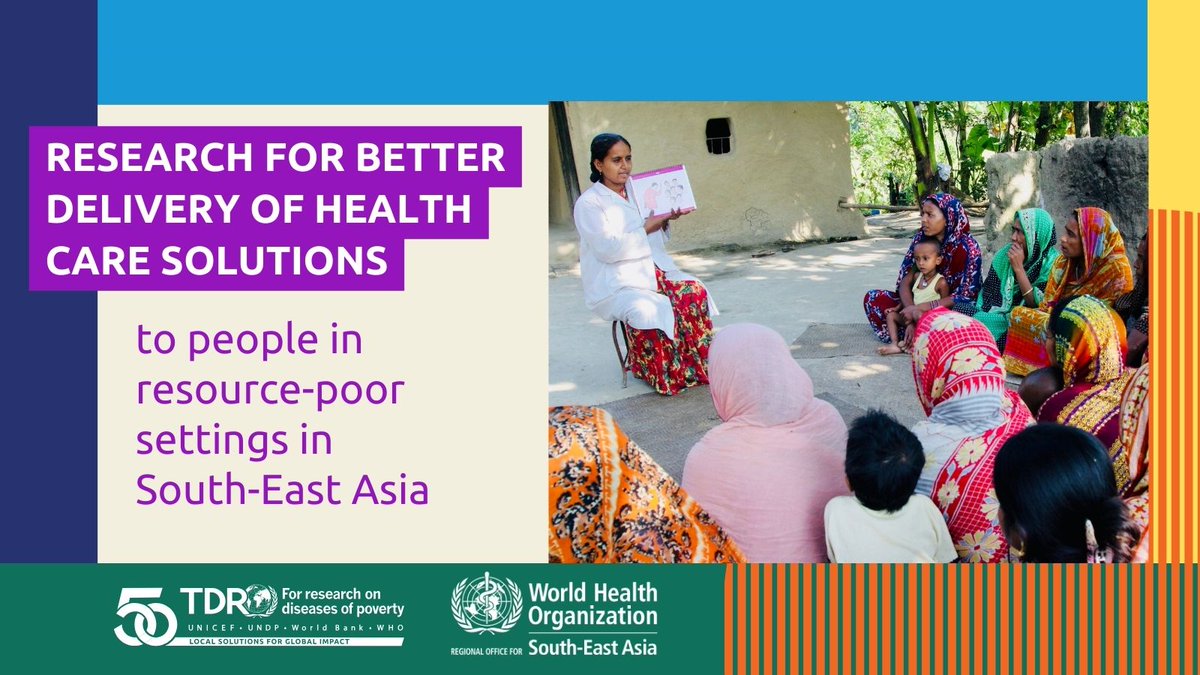 TDR and @WHOSEARO are pleased to announce the 10 recipients of Impact Grants to conduct implementation research that informs the delivery of high-quality and cost-efficient health care solutions to people in resource-poor settings: tdr.who.int/newsroom/news/…