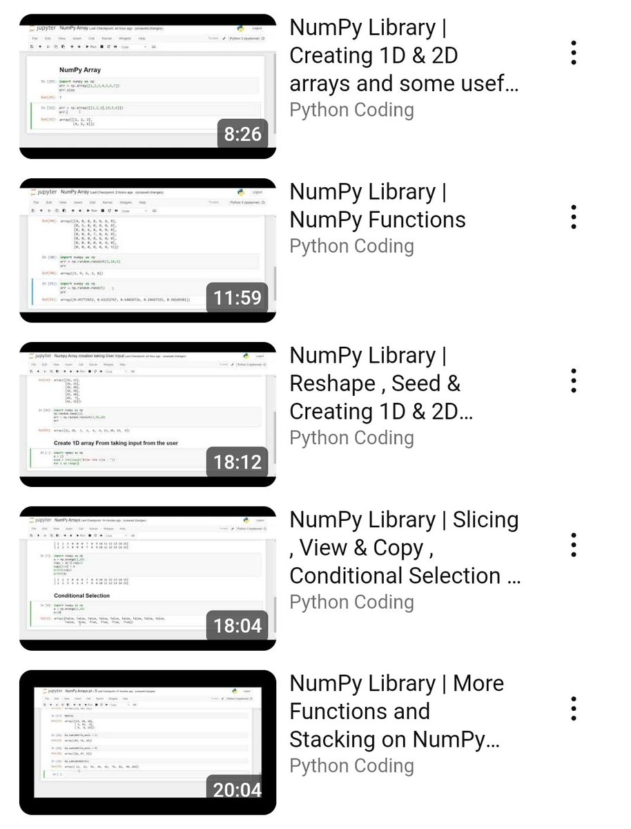 Free complete NumPy library course youtube.com/playlist?list=…