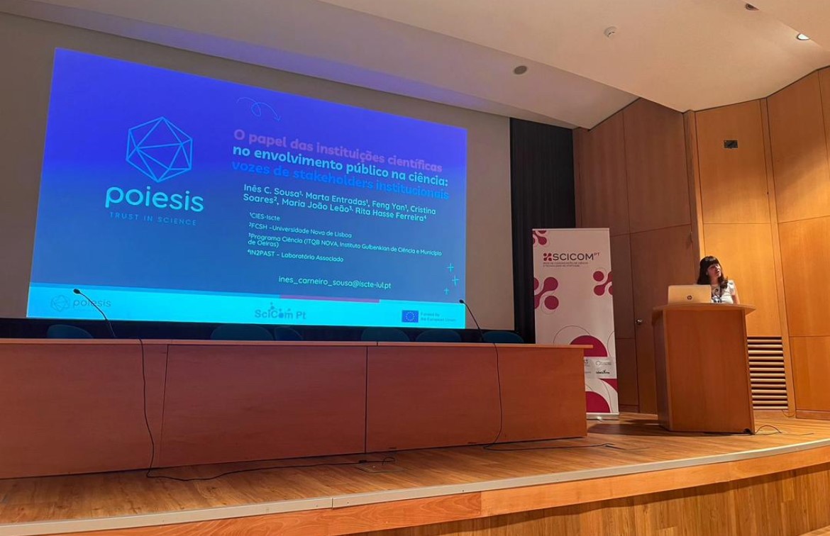 🇵🇹 POIESIS-PT team attended the @scicomPT 12th Congress at @udominho, presenting their Focus Groups main findings and discussing perceptions of researchers in Portuguese RPOs about their role in science communication and how this may affect public’s opinion and trust in science.