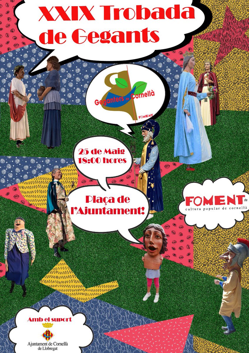 Ja tenim aquí la XXIX trobada del Corpus de Cornellà de Llobregat. 
Dia 25 de maig a les 18h a la Plaça de l’Església! 
No hi pots faltar!