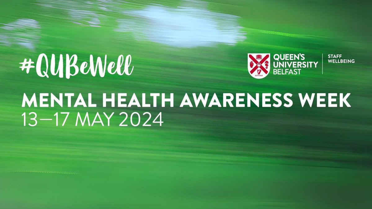 #MentalHealthAwarenessWeek continues @QUBelfast with wellbeing & sporting events on the theme of 'Movement'. Book now for Thursday's panel discussion 'Moving the Dial on Mental Health' @QFTBelfast & ice-creams @ Circusful tomorrow! Details 👉qub.ac.uk/sites/MHAW/ #QUBeWell