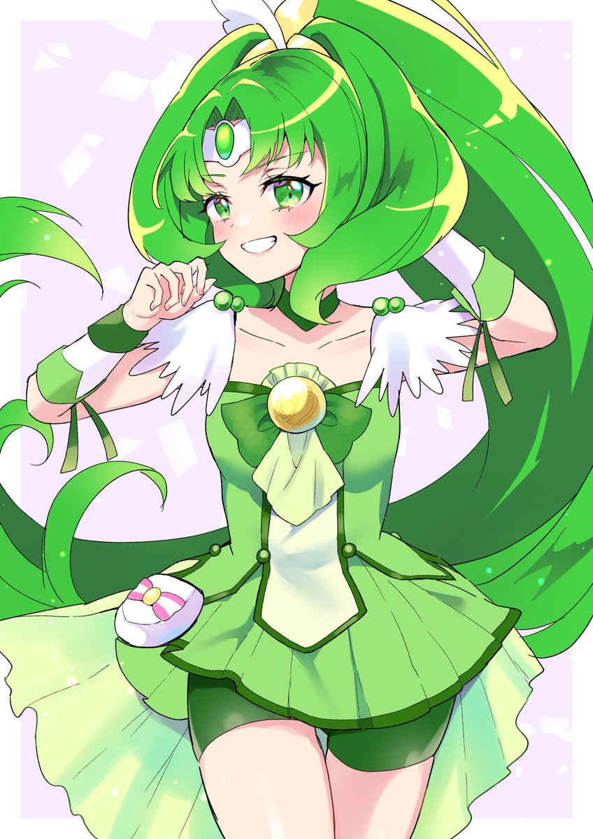 cure march ,midorikawa nao 1girl solo long hair looking at viewer blush smile skirt  illustration images