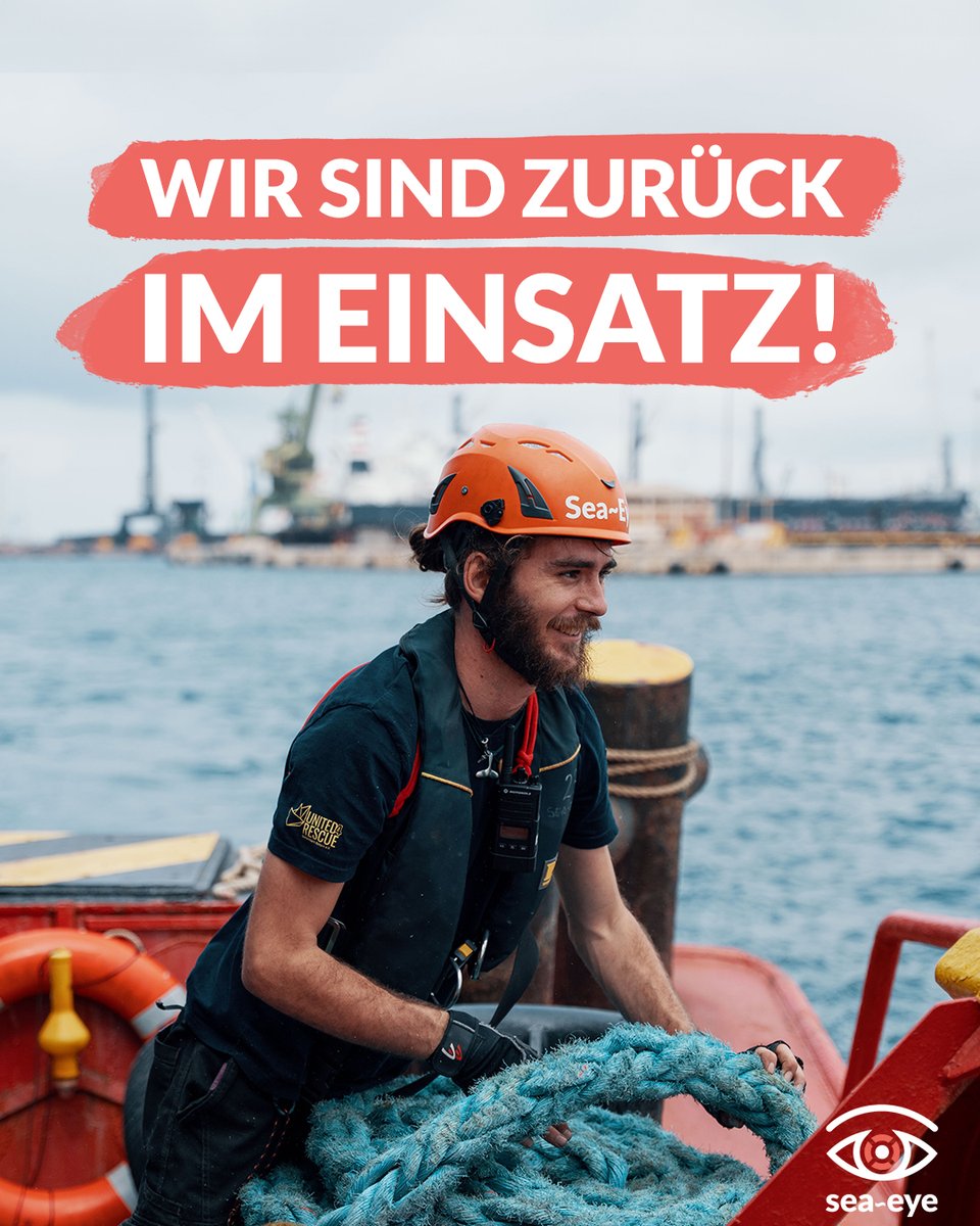 🎉🌊🚢 Endlich, endlich, ENDLICH! Nach 60 langen Tagen der Festsetzung sind wir wieder unterwegs! Heute Vormittag hat sich die #SEAEYE4 von Tarent aus auf den Weg ins Mittelmeer gemacht. Jetzt geht es wieder mit vollem Einsatz daran, möglichst vielen Menschen zur Hilfe zu kommen.