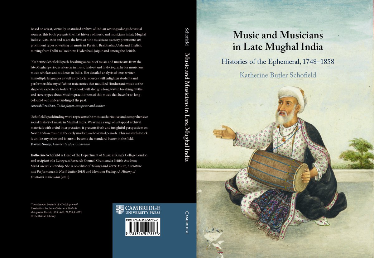 VERY excited to announce that the international paperback edition of my @CambridgeUP book Music and Musicians in Late Mughal India will be out on 22 August, at the very reasonable price (for an academic book) of £24!

PREORDER 👇👇♥️♥️🙏🙏

amazon.co.uk/Music-Musician…