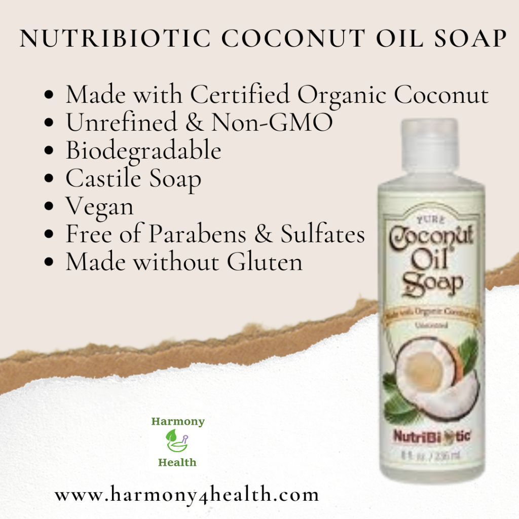 NutriBiotic® Coconut Oil Soap is sourced from sustainable, certified organic coconuts. The coconuts are processed without chemicals, to extract pure, virgin coconut oil. 
harmony4health.com
812-738-5433

#harmony4health #h4h #soap #db