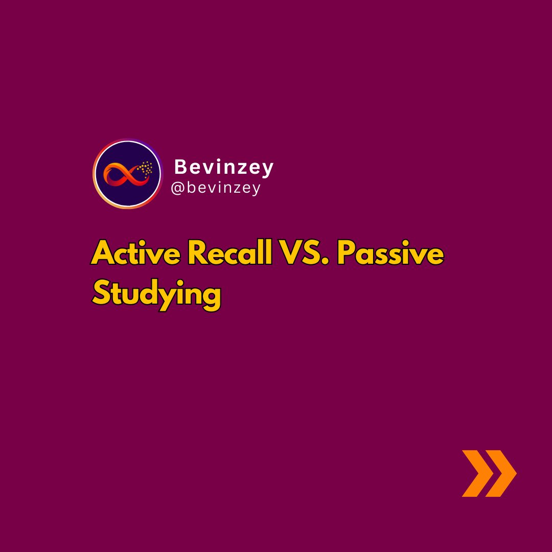 bevinzey's tweet image. Active Recall vs. Passive Studying: Know the difference! Engage your brain actively for better memory retention and learning. 
#StudyTechniques #ActiveRecall #PassiveStudying #MemoryRetention #LearningTips