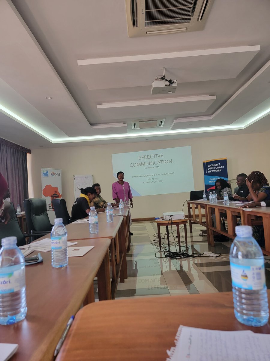Public speaking&effective communication are a challenge for some councilors & inhibits their representative role. @WinnieKiiza is facilitating a session on the topic of effective communication for women &youth councilors from 25 districts @WDNUganda &KIC training @wdn_africa